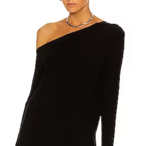 New NORMA KAMALI Drop Shoulder Dress Black Small Revolve - Picture 3 of 13